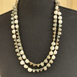 Old Soul baroque pearls and natural stones beaded necklace. Beautiful piece!